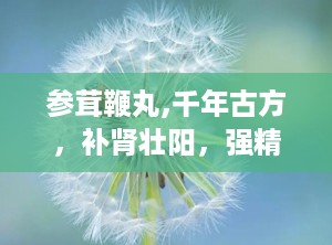 参茸鞭丸,千年古方，补肾壮阳，强精增髓的神奇疗效