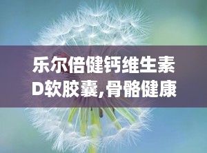 乐尔倍健钙维生素D软胶囊,骨骼健康与免疫支持的日常保健良方