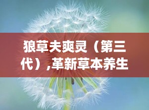 狼草夫爽灵（第三代）,革新草本养生新篇章