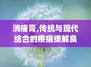 消痛膏,传统与现代结合的疼痛缓解良方