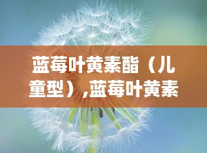 蓝莓叶黄素酯（儿童型）,蓝莓叶黄素酯的营养奥秘与科学益处