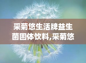 采菊悠生活牌益生菌固体饮料,采菊悠生活牌益生菌固体饮料，助力美好生活”