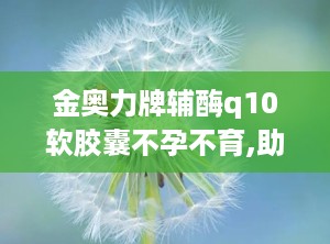 金奥力牌辅酶q10软胶囊不孕不育,助力生育健康，探讨其在不孕不育中的应用