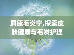 屑康毛炎宁,探索皮肤健康与毛发护理的奥秘