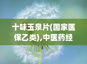 十味玉泉片(国家医保乙类),中医药经典配方的传承与创新
