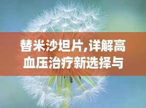 替米沙坦片,详解高血压治疗新选择与用药指南