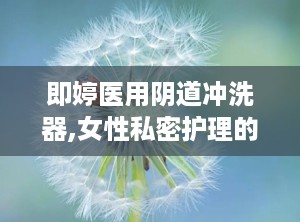 即婷医用阴道冲洗器,女性私密护理的贴心伴侣”