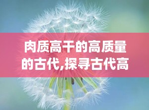 肉质高干的高质量的古代,探寻古代高质量红烧牛排的传奇风味