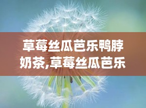 草莓丝瓜芭乐鸭脖奶茶,草莓丝瓜芭乐鸭脖奶茶的独特风味之旅