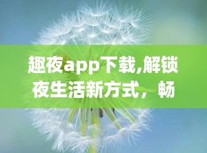 趣夜app下载,解锁夜生活新方式，畅享无限娱乐盛宴