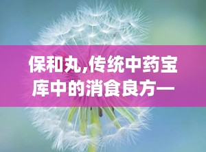 保和丸,传统中药宝库中的消食良方——保和丸的神奇功效与使用指南