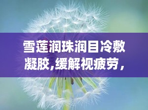 雪莲润珠润目冷敷凝胶,缓解视疲劳，守护眼部健康的新选择”