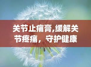 关节止痛膏,缓解关节疼痛，守护健康生活