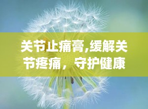 关节止痛膏,缓解关节疼痛，守护健康生活