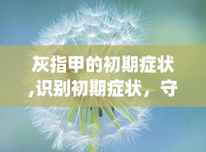 灰指甲的初期症状,识别初期症状，守护健康指甲