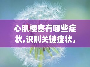 心肌梗塞有哪些症状,识别关键症状，守护心脏健康