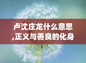 卢沈庄龙什么意思,正义与善良的化身，寓言中的道德启示