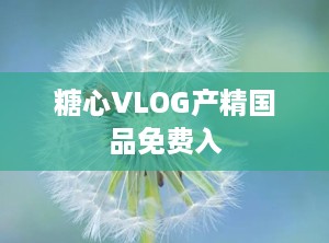 糖心VLOG产精国品免费入
