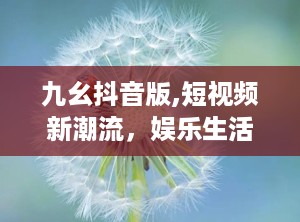 九幺抖音版,短视频新潮流，娱乐生活新体验