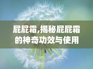 屁屁霜,揭秘屁屁霜的神奇功效与使用技巧