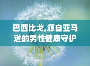巴西比戈,源自亚马逊的男性健康守护神