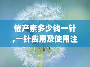催产素多少钱一针,一针费用及使用注意事项全解析”