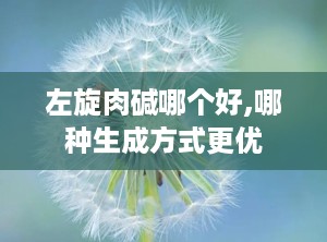 左旋肉碱哪个好,哪种生成方式更优