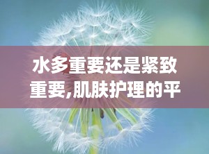 水多重要还是紧致重要,肌肤护理的平衡之道
