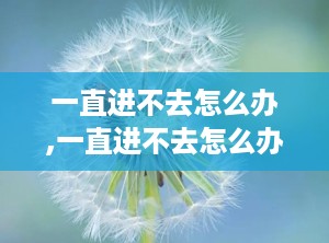 一直进不去怎么办,一直进不去怎么办？