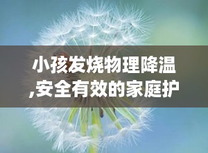 小孩发烧物理降温,安全有效的家庭护理方法”