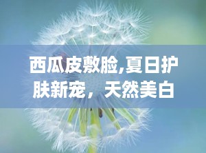 西瓜皮敷脸,夏日护肤新宠，天然美白秘籍大公开