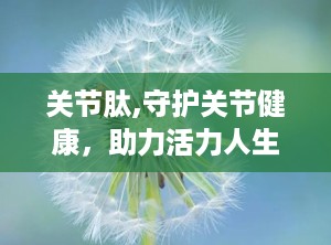 关节肽,守护关节健康，助力活力人生