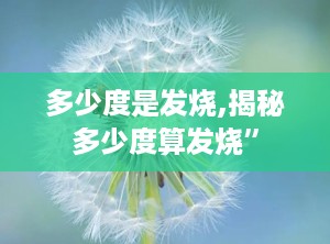多少度是发烧,揭秘多少度算发烧”