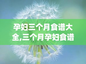 孕妇三个月食谱大全,三个月孕妇食谱精选