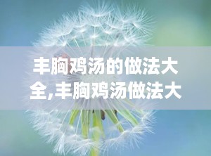 丰胸鸡汤的做法大全,丰胸鸡汤做法大全解析”