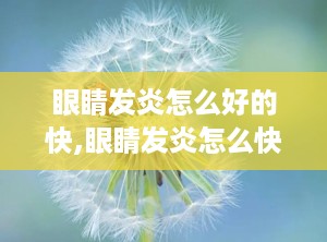 眼睛发炎怎么好的快,眼睛发炎怎么快速好转？