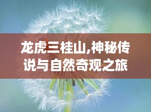 龙虎三桂山,神秘传说与自然奇观之旅