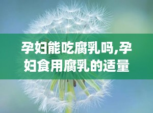 孕妇能吃腐乳吗,孕妇食用腐乳的适量原则与注意事项