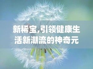 新稀宝,引领健康生活新潮流的神奇元素探索之旅”