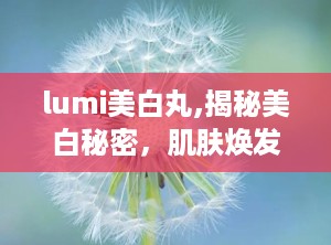 lumi美白丸,揭秘美白秘密，肌肤焕发光彩的神奇之旅”