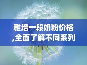 雅培一段奶粉价格,全面了解不同系列及规格的性价比之选