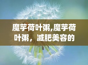 魔芋荷叶粥,魔芋荷叶粥，减肥美容的天然良方