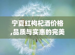 宁夏红枸杞酒价格,品质与实惠的完美结合