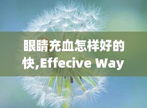 眼睛充血怎样好的快,Effecive Ways o Quickly Relieve Red Eyes