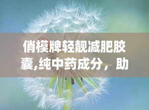 俏模牌轻靓减肥胶囊,纯中药成分，助力健康瘦身新选择”