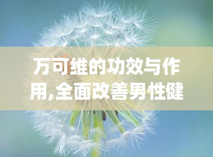 万可维的功效与作用,全面改善男性健康，从补肾壮阳到提升免疫力