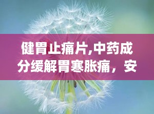 健胃止痛片,中药成分缓解胃寒胀痛，安全用药指南解析”
