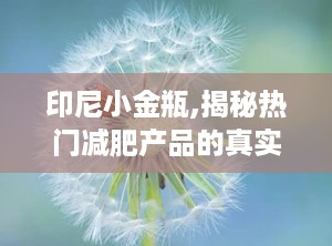 印尼小金瓶,揭秘热门减肥产品的真实效果与副作用”