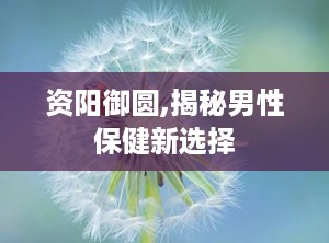 资阳御圆,揭秘男性保健新选择