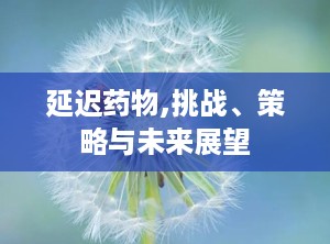 延迟药物,挑战、策略与未来展望